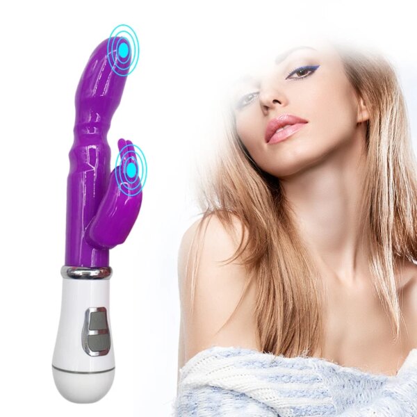 G-Spot Adult Toys Dildo Vibrator Sex Toy Double Rod Masturbation Rabbit Vibrator Utensils Adult Sex Product Vibrator for Women