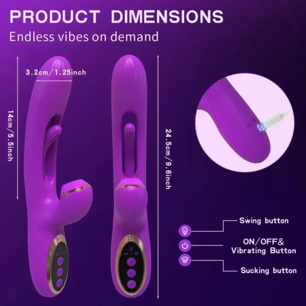 Tapping Flapping Dildo Vibrator for Women Clitoris Clit Sucking Stimulator Massager Female Sucker Rabbit Vibrator Adults Sex Toy