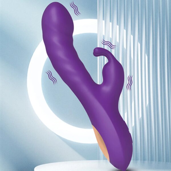 Powerful Rabbit Vibrator for Women Clit Nipple Clitoris Stimulator G Spot Vagina Massager 2 in 1 Dildo Sex Toys for Adult Goods