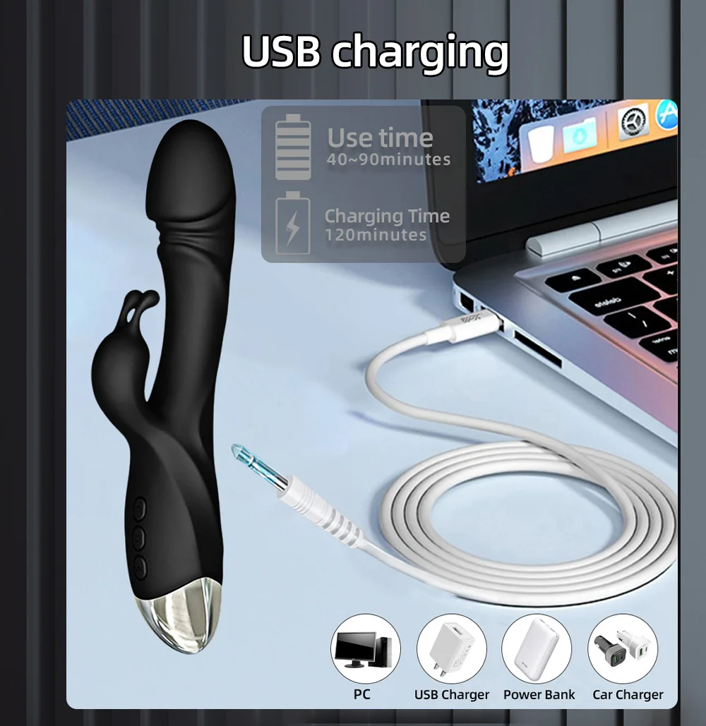 Rabbit Vibrator for Women Powerful G Spot Female Clitoris Stimulator Vagina Nipple Massage Dildo Silent Adults Sex Toy