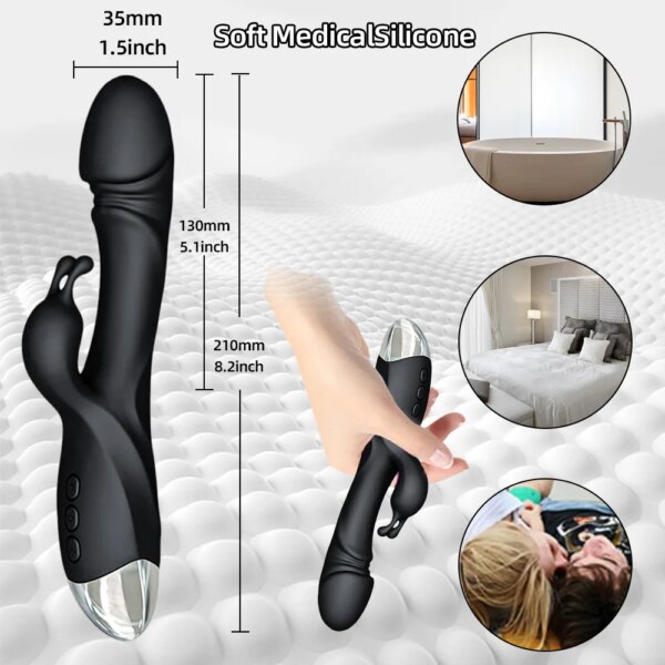 Rabbit Vibrator for Women Powerful G Spot Female Clitoris Stimulator Vagina Nipple Massage Dildo Silent Adults Sex Toy
