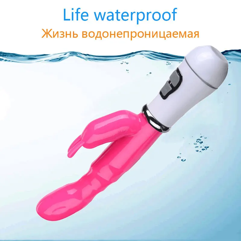 G-Spot Dildo Rabbit Vibrator Dual Vibration Waterproof Vagina Clitoris Massager Sex Toys for Women SP015