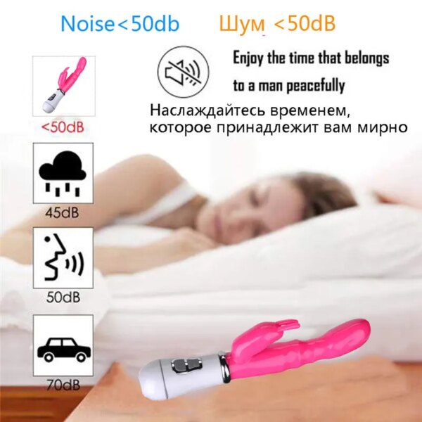 G-Spot Dildo Rabbit Vibrator Dual Vibration Waterproof Vagina Clitoris Massager Sex Toys for Women SP015