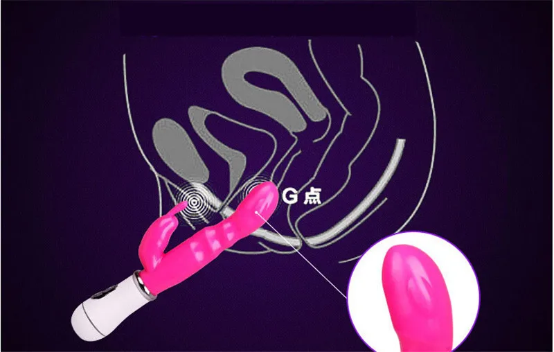 G-Spot Dildo Rabbit Vibrator Dual Vibration Waterproof Vagina Clitoris Massager Sex Toys for Women SP015