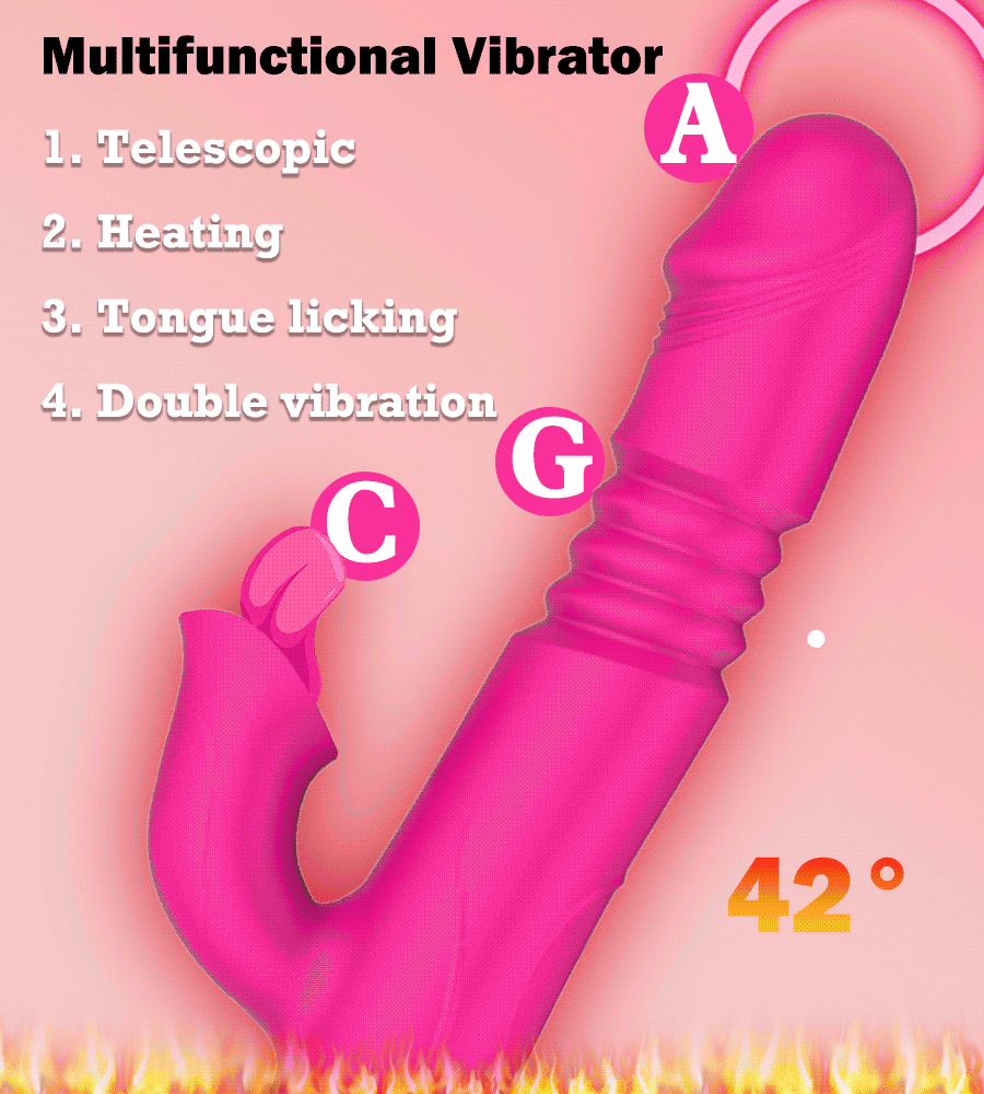 Warming and Stretching Vibrator For Women 10 mode Clitoris Tongue Stimulator reality Dildo Female Sex Toys For Adults