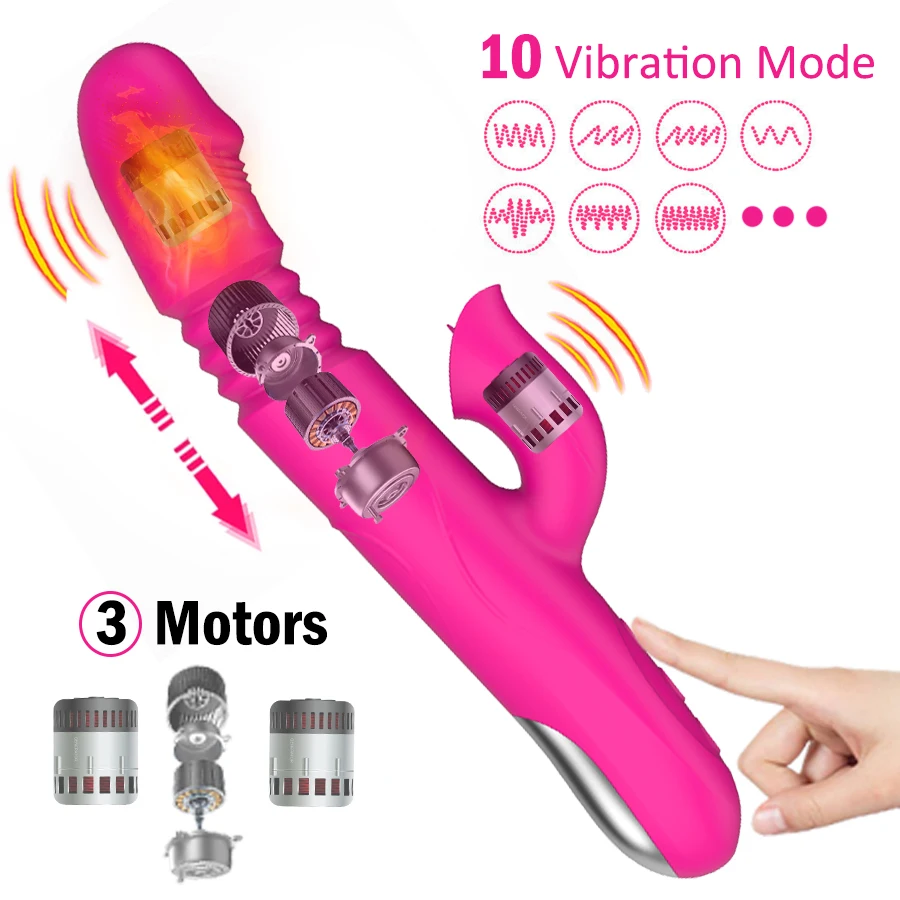 Warming and Stretching Vibrator For Women 10 mode Clitoris Tongue Stimulator reality Dildo Female Sex Toys For Adults