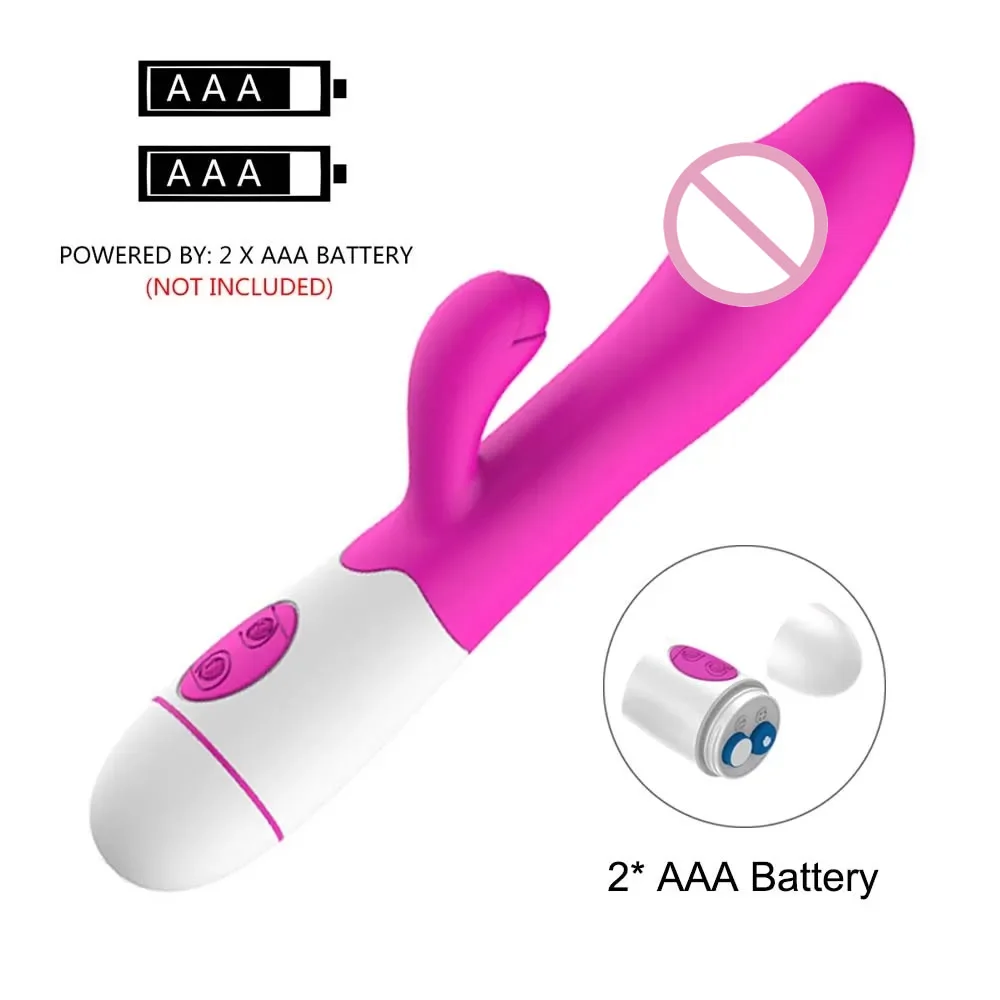 30 Speed Rechargeable Handheld Silicone Adult Clit Clitoral Clitoris Sex Toy G Spot Dual Motor Rabbit Vibrator for Women Female