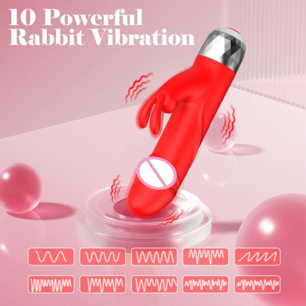 Dildo Rabbit Vibrator for Women Vaginal Clitoris Stimulator G-Spot Massage Mini Bullet Vibrator Female Masturbator Sex Toy