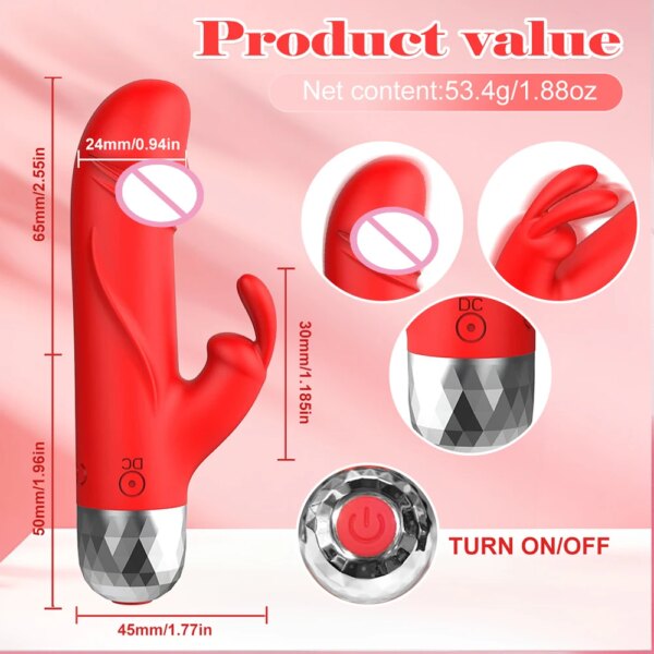 Dildo Rabbit Vibrator for Women Vaginal Clitoris Stimulator G-Spot Massage Mini Bullet Vibrator Female Masturbator Sex Toy