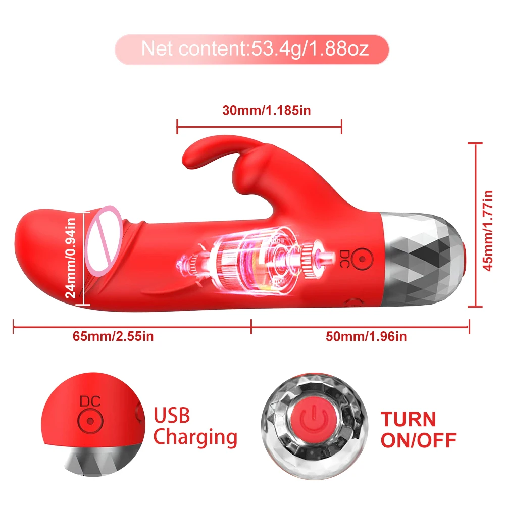 Dildo Rabbit Vibrator for Women Vaginal Clitoris Stimulator G-Spot Massage Mini Bullet Vibrator Female Masturbator Sex Toy