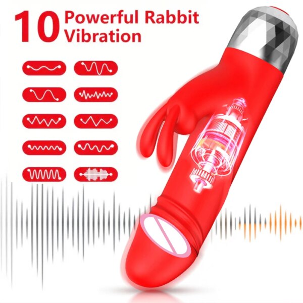 Dildo Rabbit Vibrator for Women Vaginal Clitoris Stimulator G-Spot Massage Mini Bullet Vibrator Female Masturbator Sex Toy