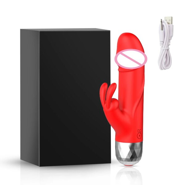 Dildo Rabbit Vibrator for Women Vaginal Clitoris Stimulator G-Spot Massage Mini Bullet Vibrator Female Masturbator Sex Toy