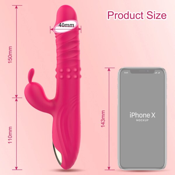 Rabbit Vibrator Telescopic Vibration G Spot Clitoris Stimulator Dildo Vibrators Female Nipple Masturbation Sex Toys for Women