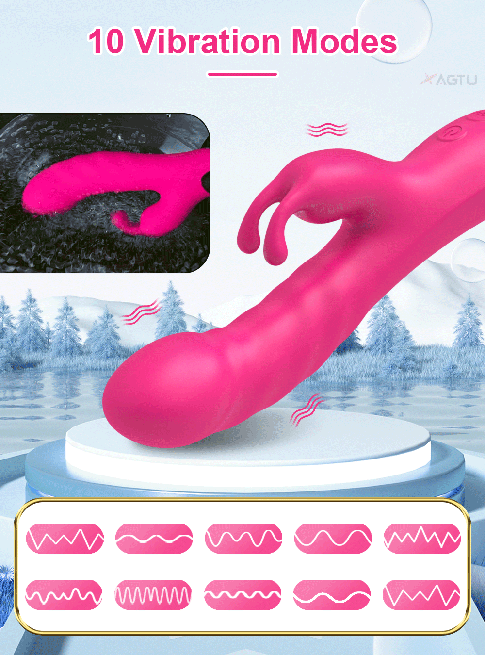 Rabbit Vibrator Telescopic Vibration G Spot Clitoris Stimulator Dildo Vibrators Female Nipple Masturbation Sex Toys for Women