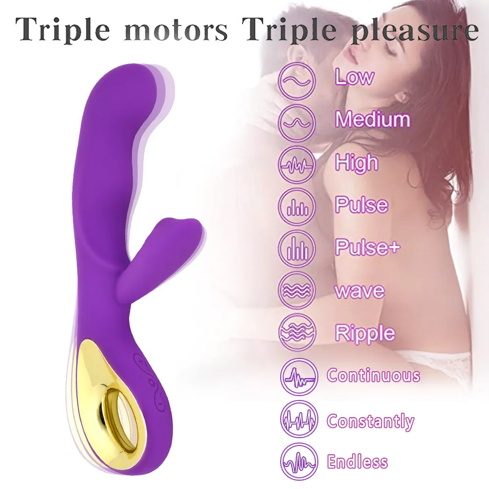 Dildo Rabbit Vibrator For Women Vagina Massage G-Spot Powerful Vibrators Nipple Clitoral Stimulator Orgasm Sex Toy Anal Beads 18