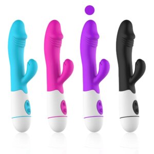 30 Speed Rechargeable Handheld Silicone Adult Clit Clitoral Clitoris Sex Toy G Spot Dual Motor Rabbit Vibrator for Women Female