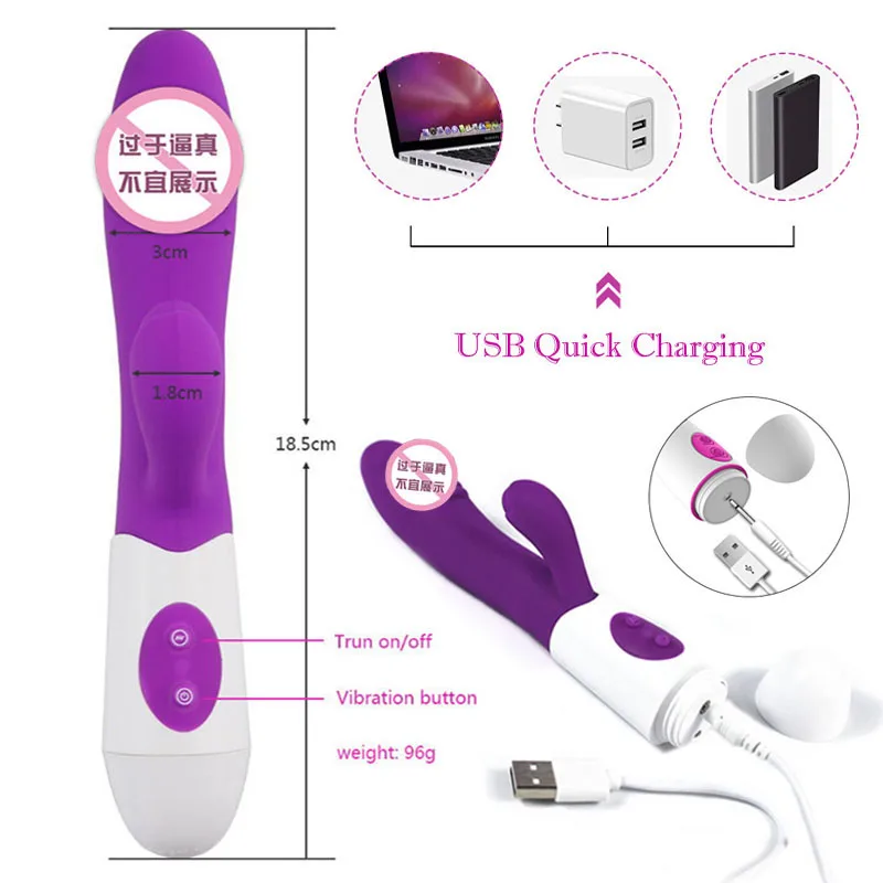 10 Speed Rechargeable Handheld Vibrator Silicone Adult Clitoral Stimulation Sex Toys G Spot Dual Motor Rabbit Vibrator Female