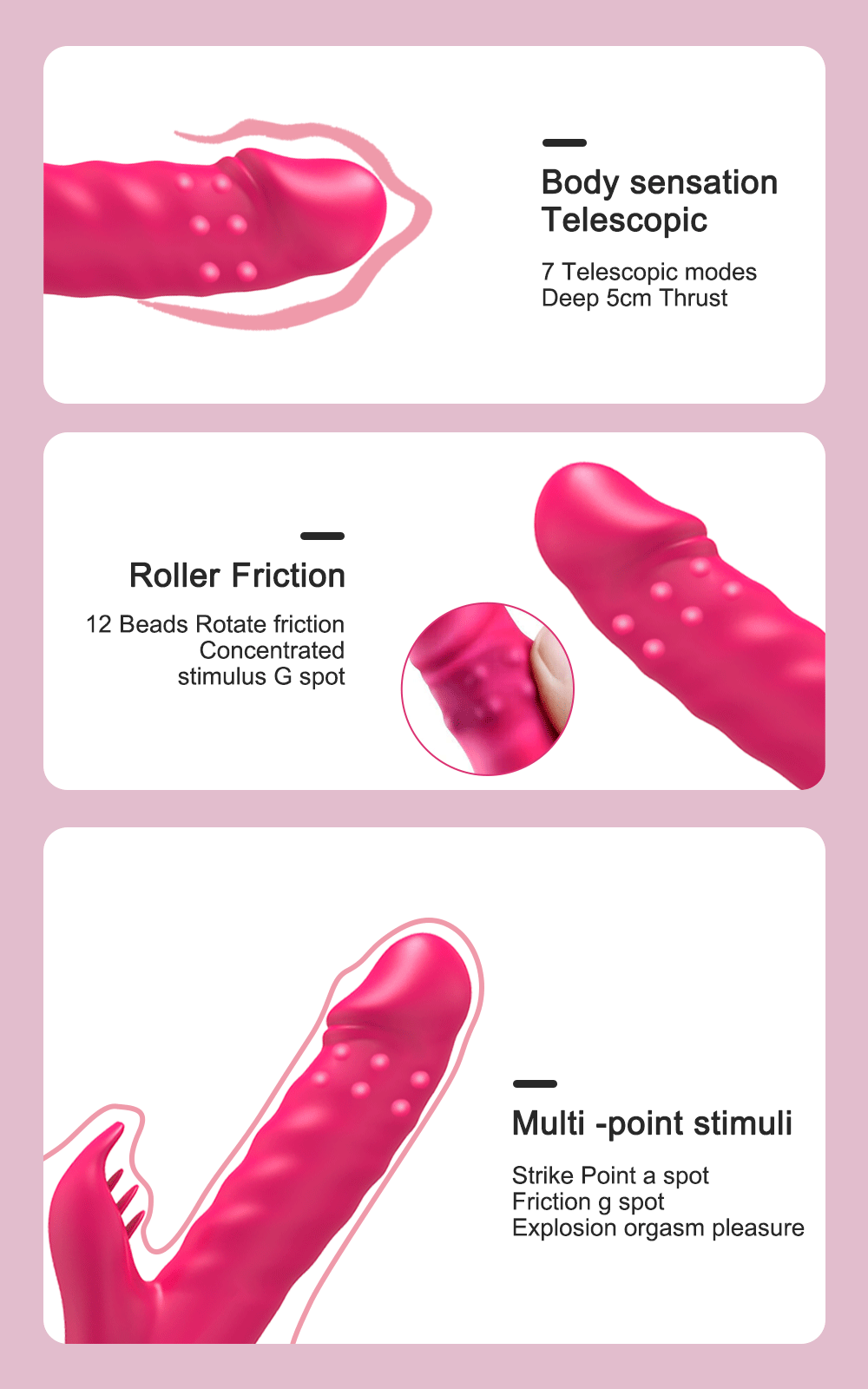 Rabbit Vibrator G-Spot Vaginal Stimulator Telescopic Clitoral Female Masturbator Massager Licking Dildo Adult Sex Toys for Women Rabbit Vibrator G-Spot Vaginal Stimulator Telescopic Clitoral Female Masturbator Massager Licking Dildo Adult Sex Toys for Women
