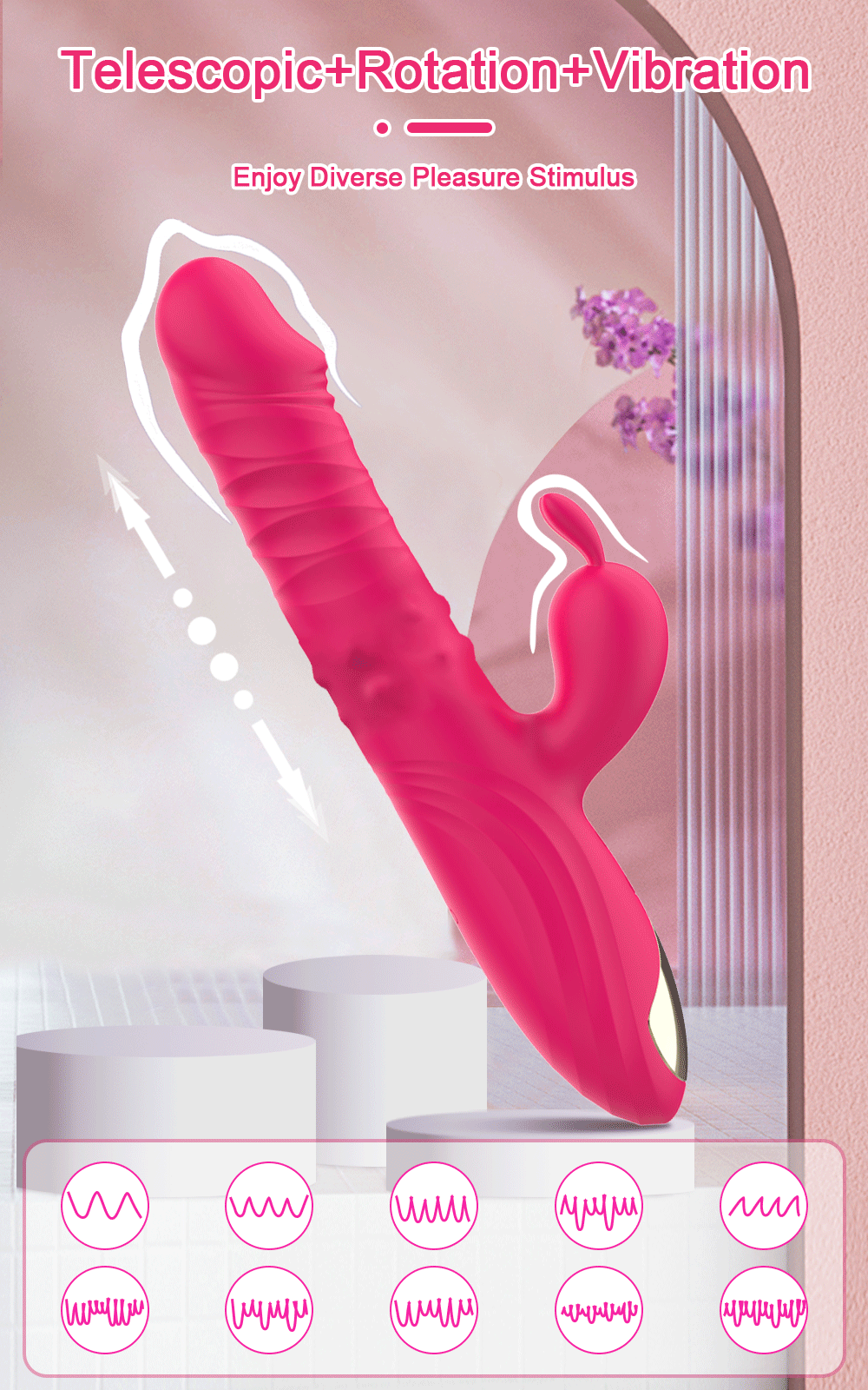 Rabbit Vibrator G-Spot Vaginal Stimulator Telescopic Clitoral Female Masturbator Massager Licking Dildo Adult Sex Toys for Women Rabbit Vibrator G-Spot Vaginal Stimulator Telescopic Clitoral Female Masturbator Massager Licking Dildo Adult Sex Toys for Women