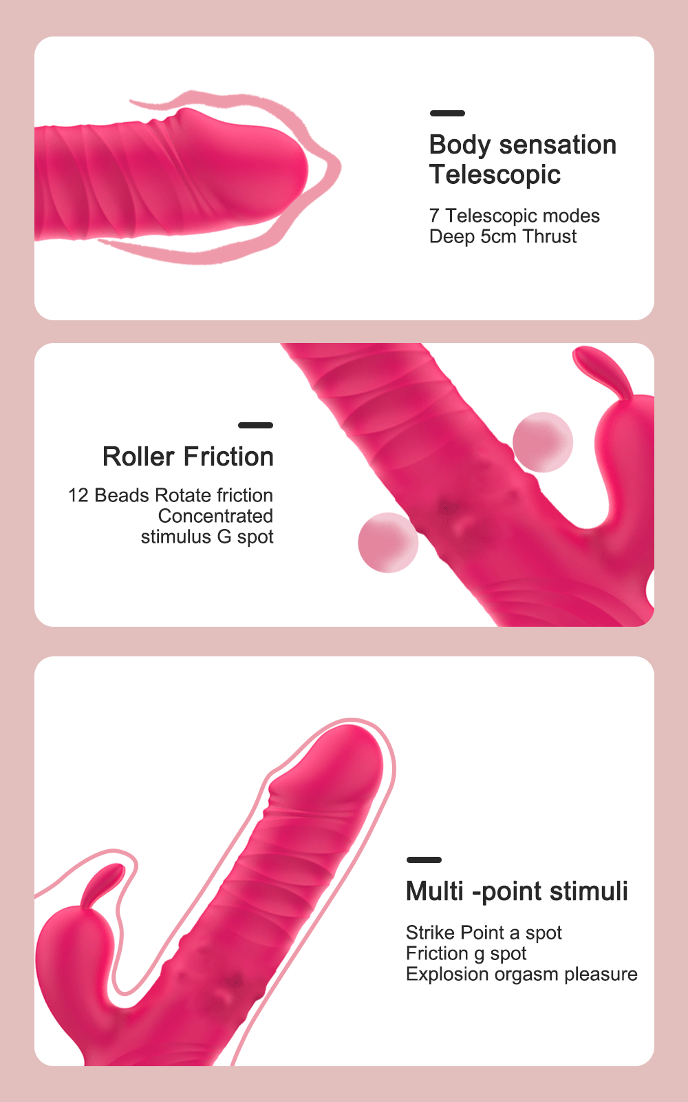 Rabbit Vibrator G-Spot Vaginal Stimulator Telescopic Clitoral Female Masturbator Massager Licking Dildo Adult Sex Toys for Women Rabbit Vibrator G-Spot Vaginal Stimulator Telescopic Clitoral Female Masturbator Massager Licking Dildo Adult Sex Toys for Women