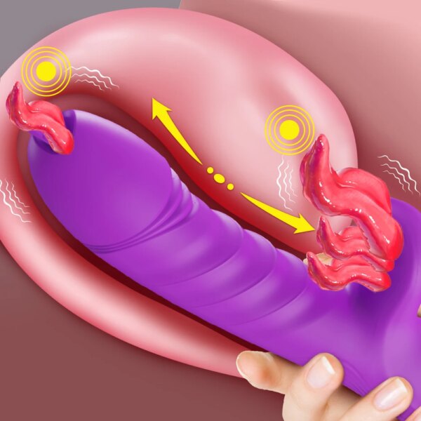 Rabbit Vibrator G-Spot Vaginal Stimulator Telescopic Clitoral Female Masturbator Massager Licking Dildo Adult Sex Toys for Women