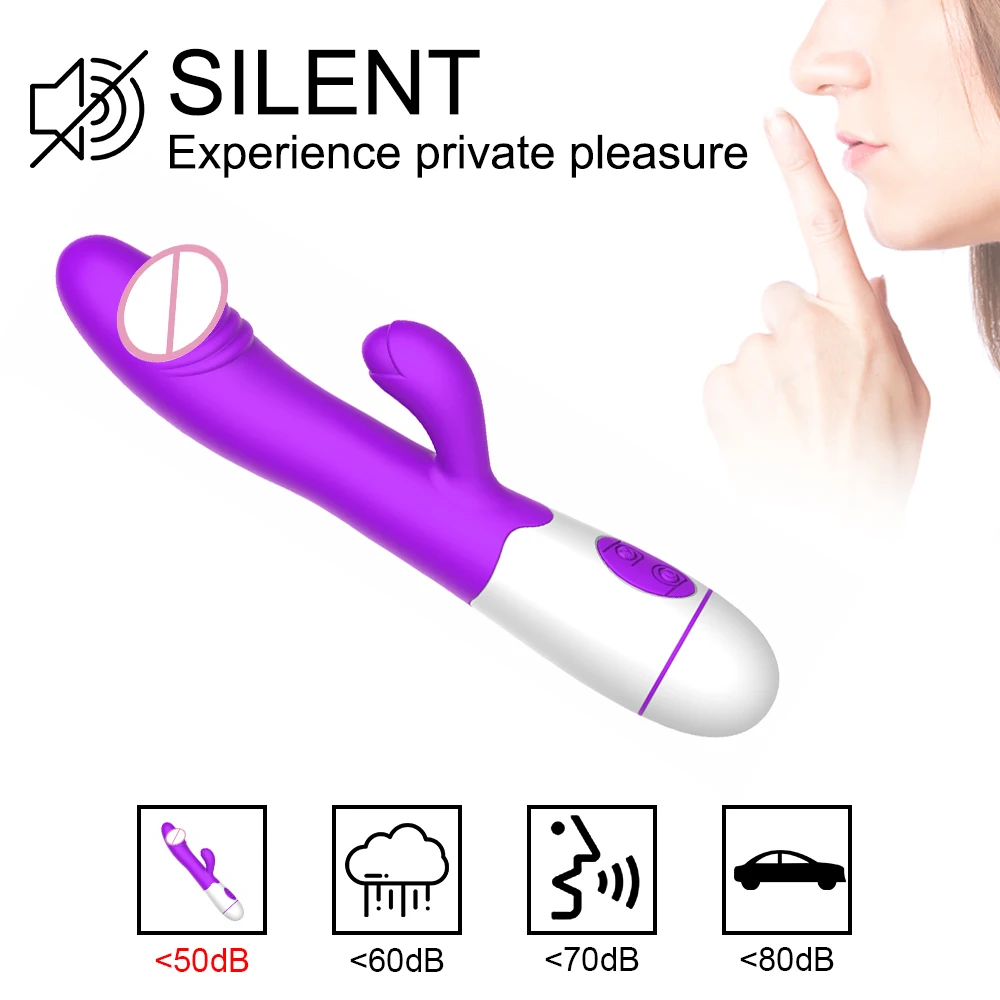 3PCS/SET 30Speed Rechargeable Handheld Silicone Adult Clit Clitoral Clitoris Sex Toy G Spot Dual Motor Rabbit Vibrator for Women