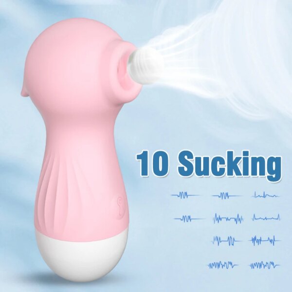 10 Modes Powerful Clitoral Sucking Vibrator Blowjob Sucking Nipple Clit Stimulation Massager Masturbator Pink Sex Toys for Adult