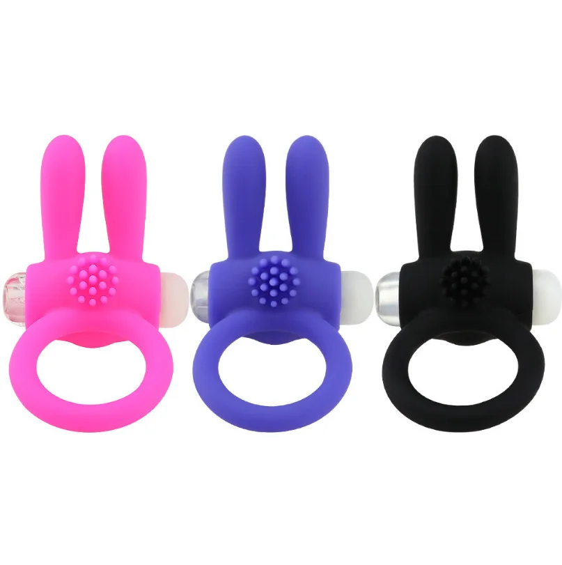 Rabbit Vibrators Delay cockring lasting Ejaculation Lock Fine triple vibrator Sex Toys product for Men penis extender ball loop