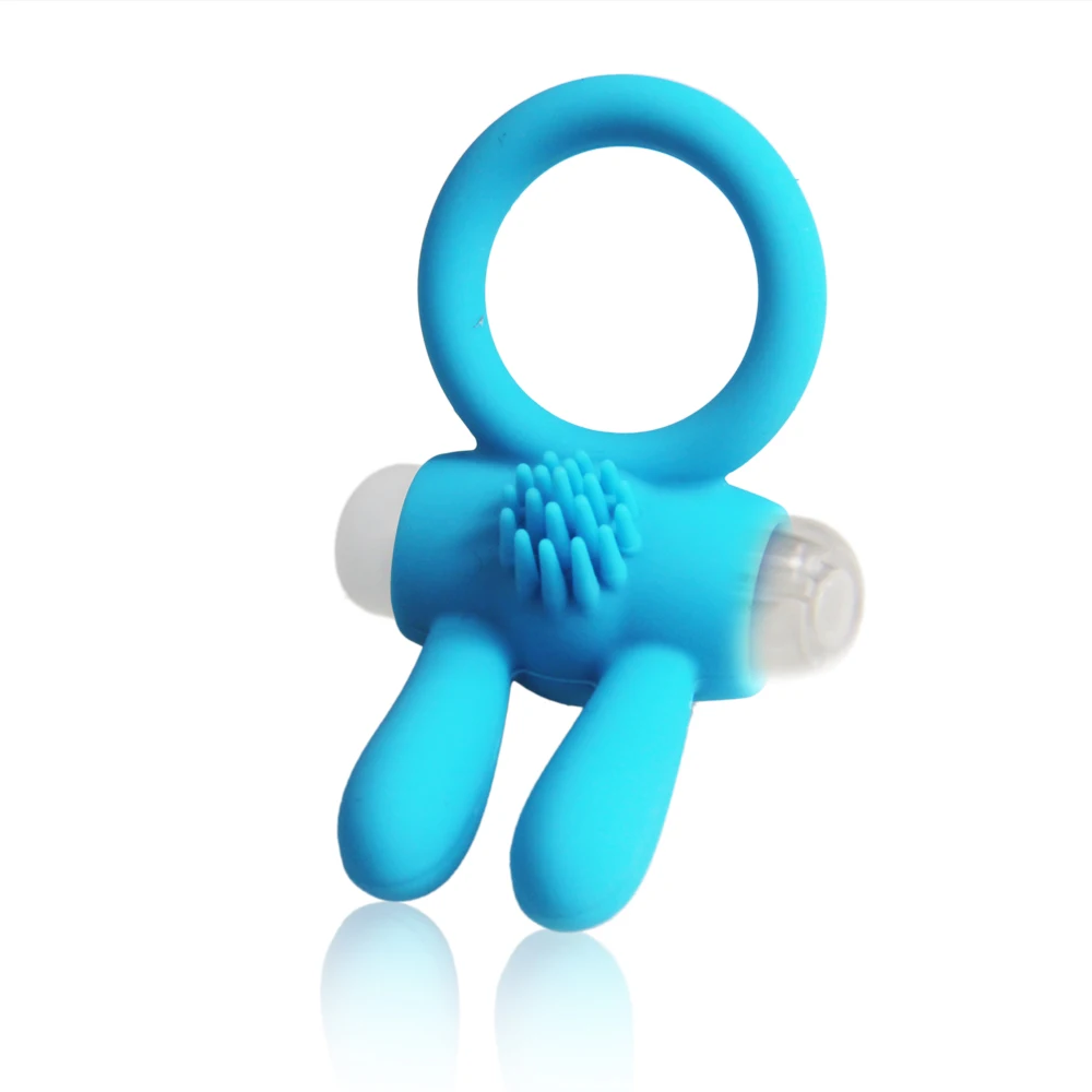 Rabbit Vibrators Delay cockring lasting Ejaculation Lock Fine triple vibrator Sex Toys product for Men penis extender ball loop