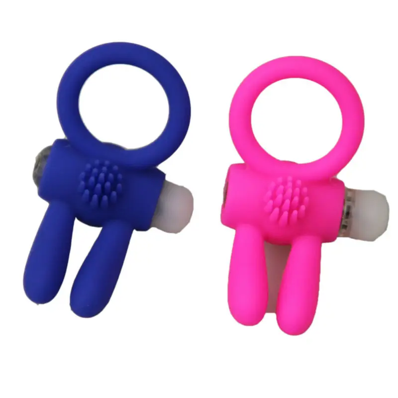 Rabbit Vibrators Delay cockring lasting Ejaculation Lock Fine triple vibrator Sex Toys product for Men penis extender ball loop