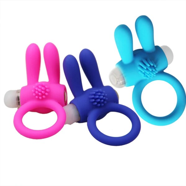 Rabbit Vibrators Delay cockring lasting Ejaculation Lock Fine triple vibrator Sex Toys product for Men penis extender ball loop