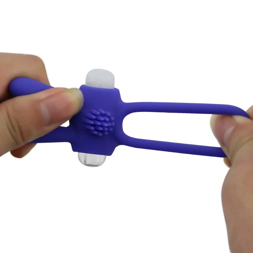 Rabbit Vibrators Delay cockring lasting Ejaculation Lock Fine triple vibrator Sex Toys product for Men penis extender ball loop