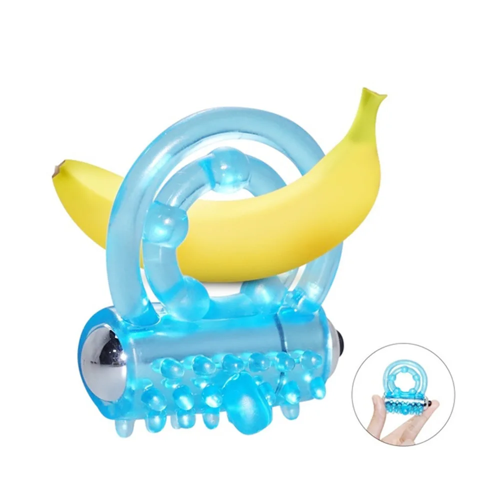 Lasting Vibrators Rings Double CockRing Delay Premature Ejaculation Penis Ball Loop 2 Locked Sex Toys Product for Men