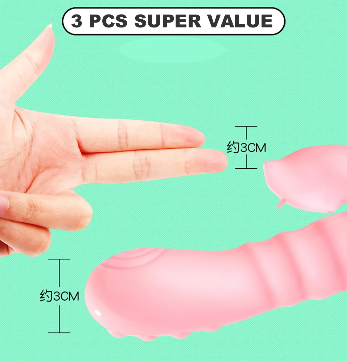 3 PCS/SET Rabbit G Spot Dildo Vibrator Clitoris Stimulator Anal Double Penetration Tongue Licking Double Rod Sex Toy for Women