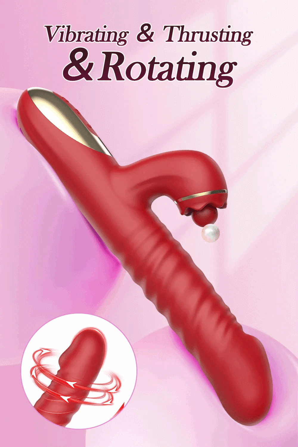 Telescopic Rotating Licking Rabbit Vibrator Dildo Vaginal Female Clitoris G-spot Stimulator Intimate Goods Adult Sex Toy Orgasm