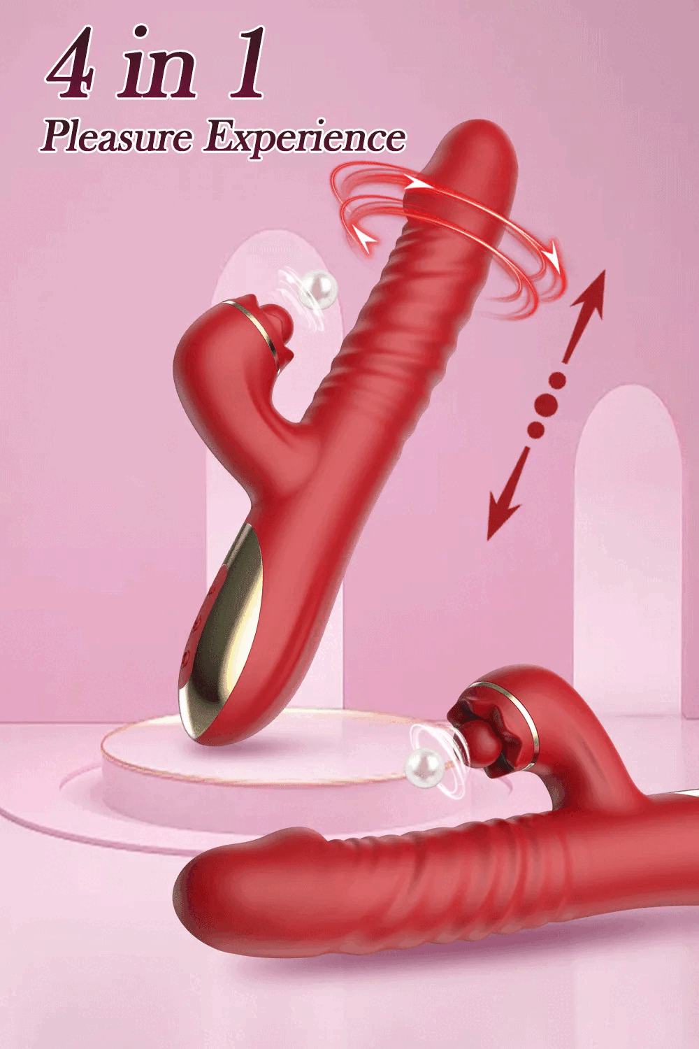 Telescopic Rotating Licking Rabbit Vibrator Dildo Vaginal Female Clitoris G-spot Stimulator Intimate Goods Adult Sex Toy Orgasm
