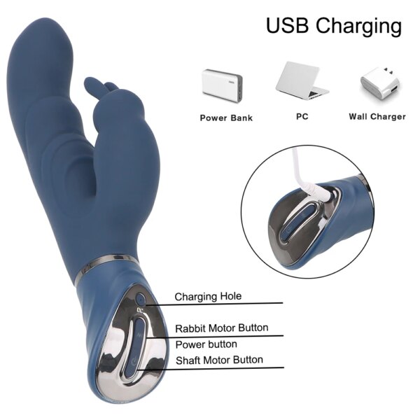 Rabbit Vibrator G Spot Dildo Vibrator for Women 10 Vibration Modes ,Waterproof Bunny Vibrator Clitoral Vibrator Sex Toys