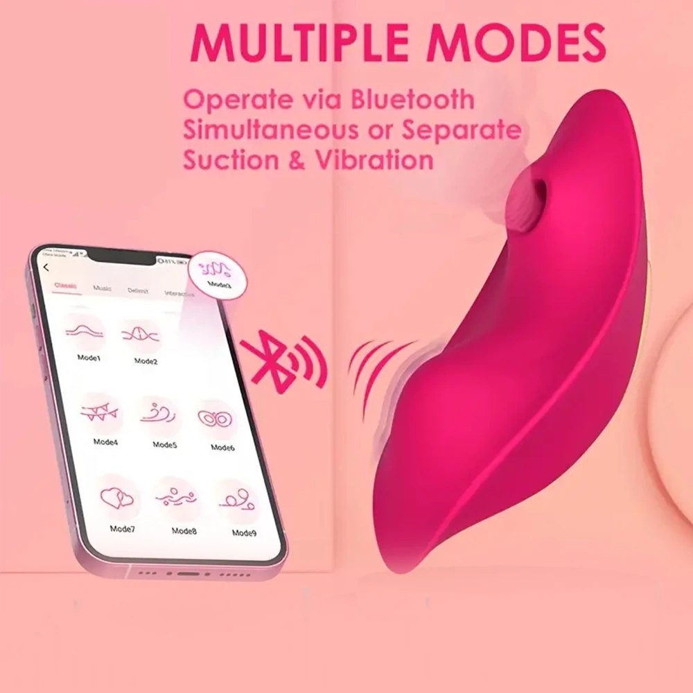Wearable G-Spot Butterfly Vibrator APP Remote Control Clitoral Sucking Nipple Stimulator Adult Sex Toy For Women Couples