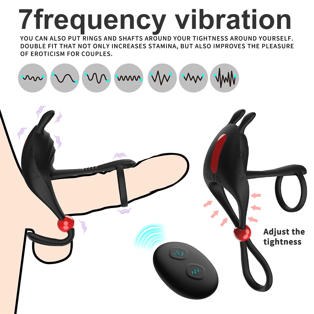 Cock Ring for Men Remote Control Rabbit Dual Vibrating Penis Rings for Ejaculation Delay Testis Stimulation Sex Toy for Couples Cock Ring for Men Remote Control Rabbit Dual Vibrating Penis Rings for Ejaculation Delay Testis Stimulation Sex Toy for Couples