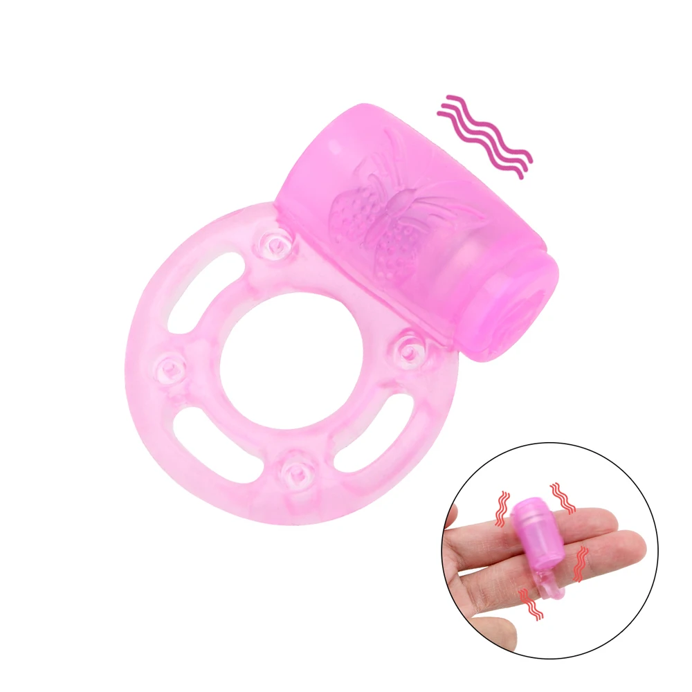 IKOKY Butterfly Cock Collar Vibrator Adult Sex Toys for Men Vibration Penis Delay Premature Ejaculation Lock Fine Vibrating Ring