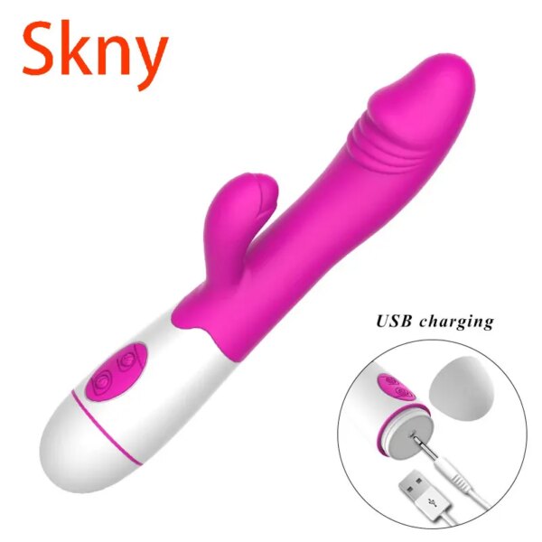 Rabbit Vibrator for Women 30 Speed Rechargeable G Spot Clitoris Stimulator Dildo Vagina Female Masturbator Sex Toys for Aldult