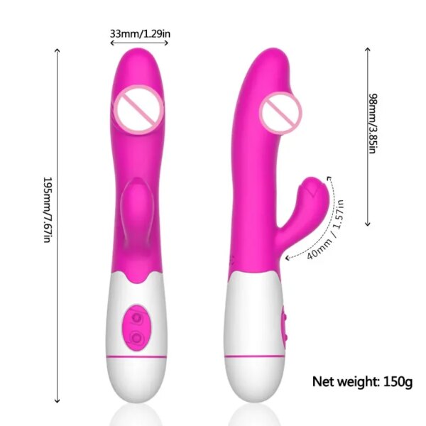 Rabbit Vibrator for Women 30 Speed Rechargeable G Spot Clitoris Stimulator Dildo Vagina Female Masturbator Sex Toys for Aldult