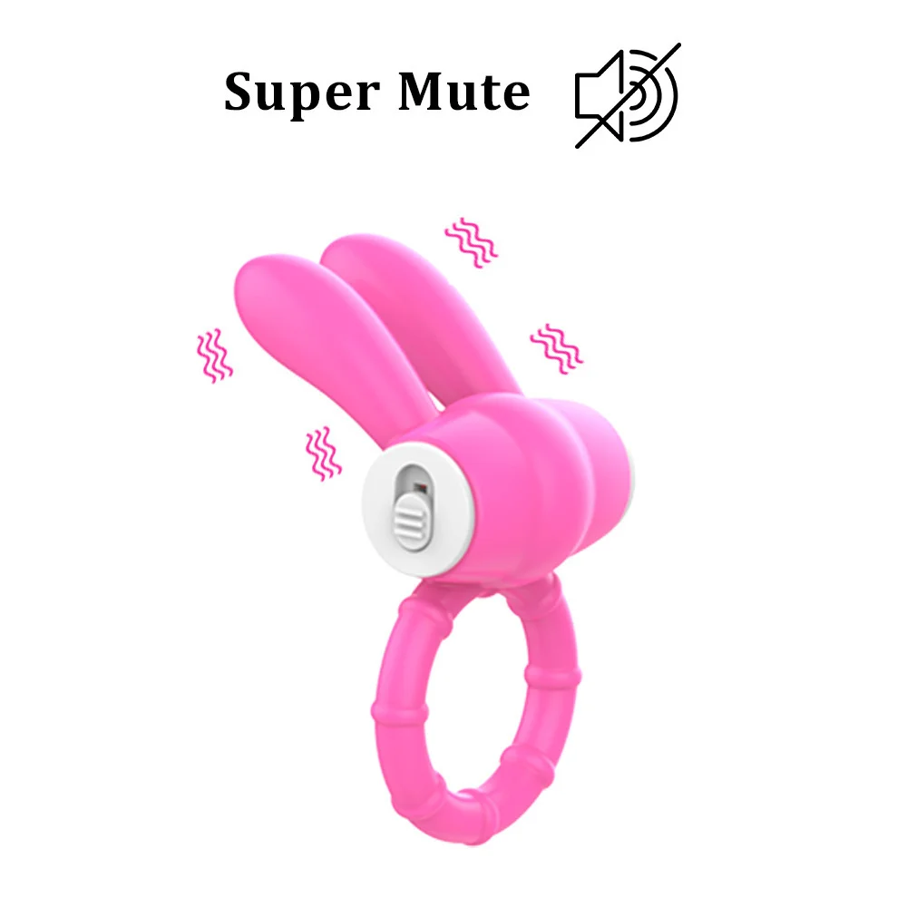 Rabbit Ear Cock Ring Vibrator clitoris Simulator Penisring Vibrator Ring for Men Sex Toys Penis Sleeve Cockring Adult Supplies