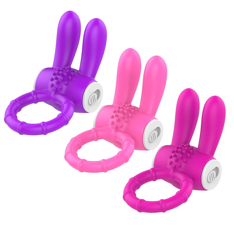 Rabbit Ear Cock Ring Vibrator clitoris Simulator Penisring Vibrator Ring for Men Sex Toys Penis Sleeve Cockring Adult Supplies