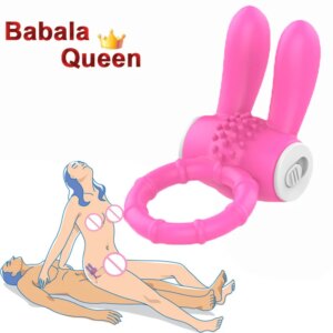 Rabbit Ear Cock Ring Vibrator clitoris Simulator Penisring Vibrator Ring for Men Sex Toys Penis Sleeve Cockring Adult Supplies
