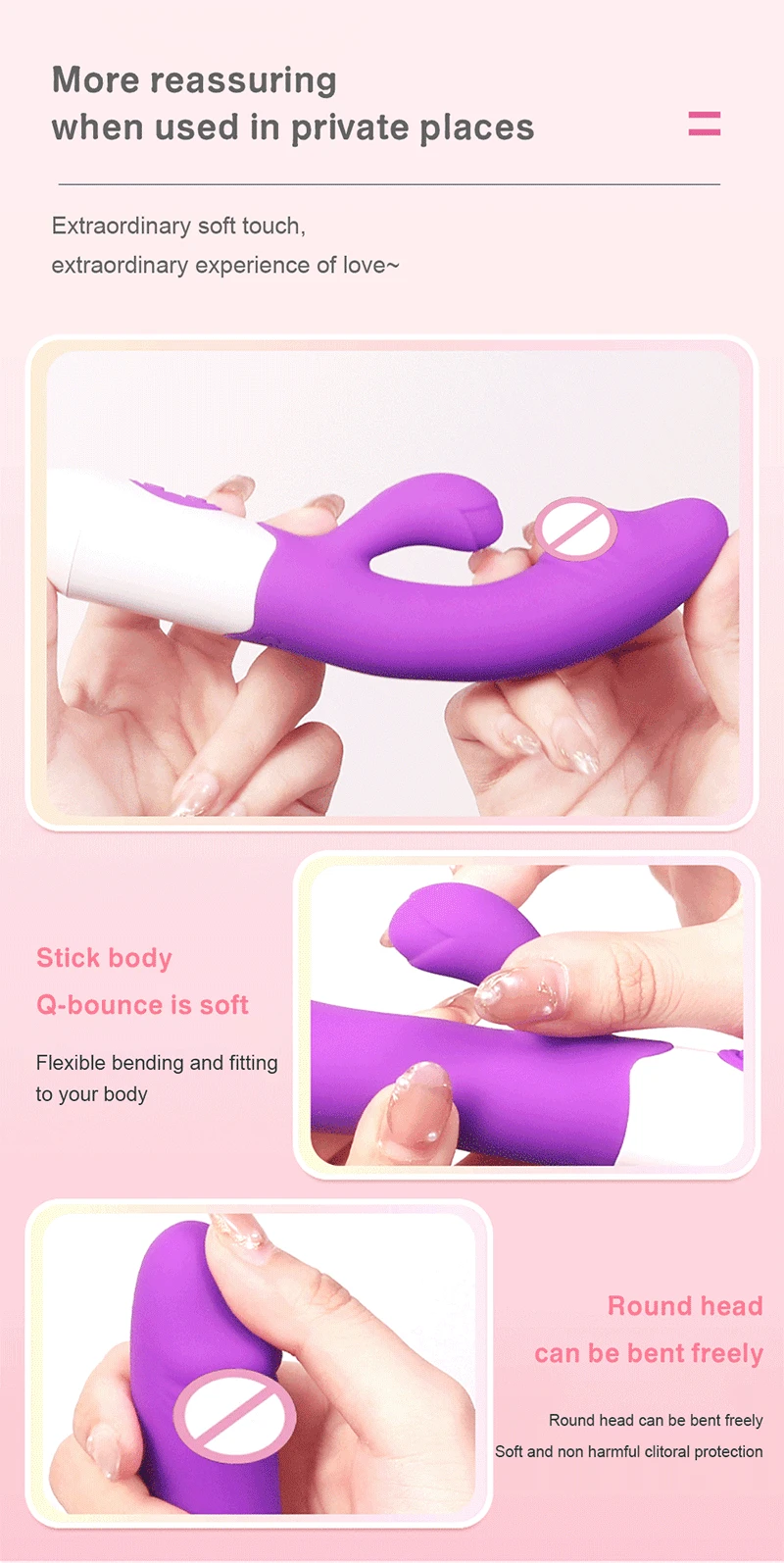 G Spot Dildo Rabbit Vibrator for Women Dual Vibration Silicone Waterproof Female Vagina Clitoris Anal Massager  Sex Toys Shop
