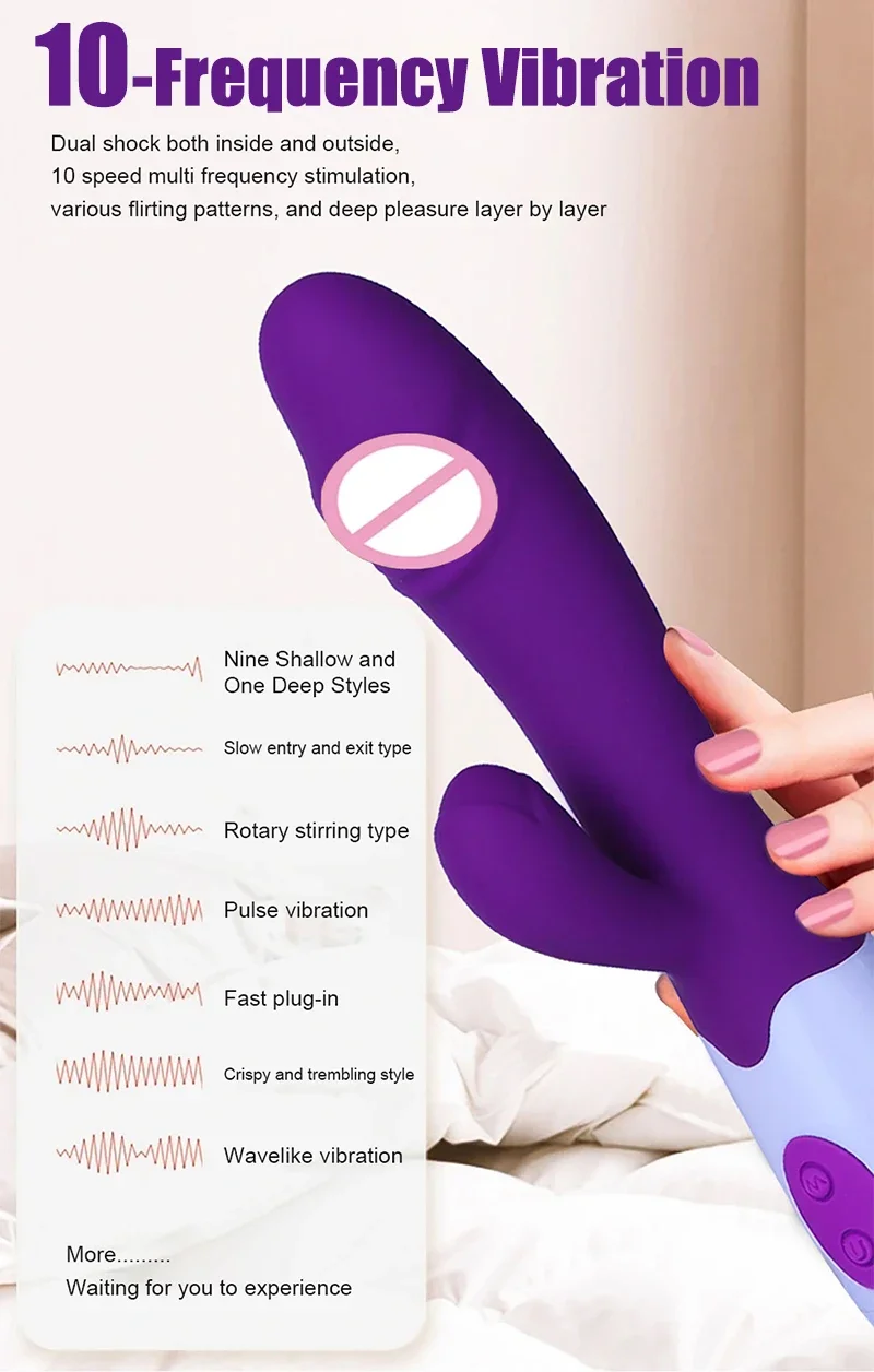 G Spot Dildo Rabbit Vibrator for Women Dual Vibration Silicone Waterproof Female Vagina Clitoris Anal Massager  Sex Toys Shop