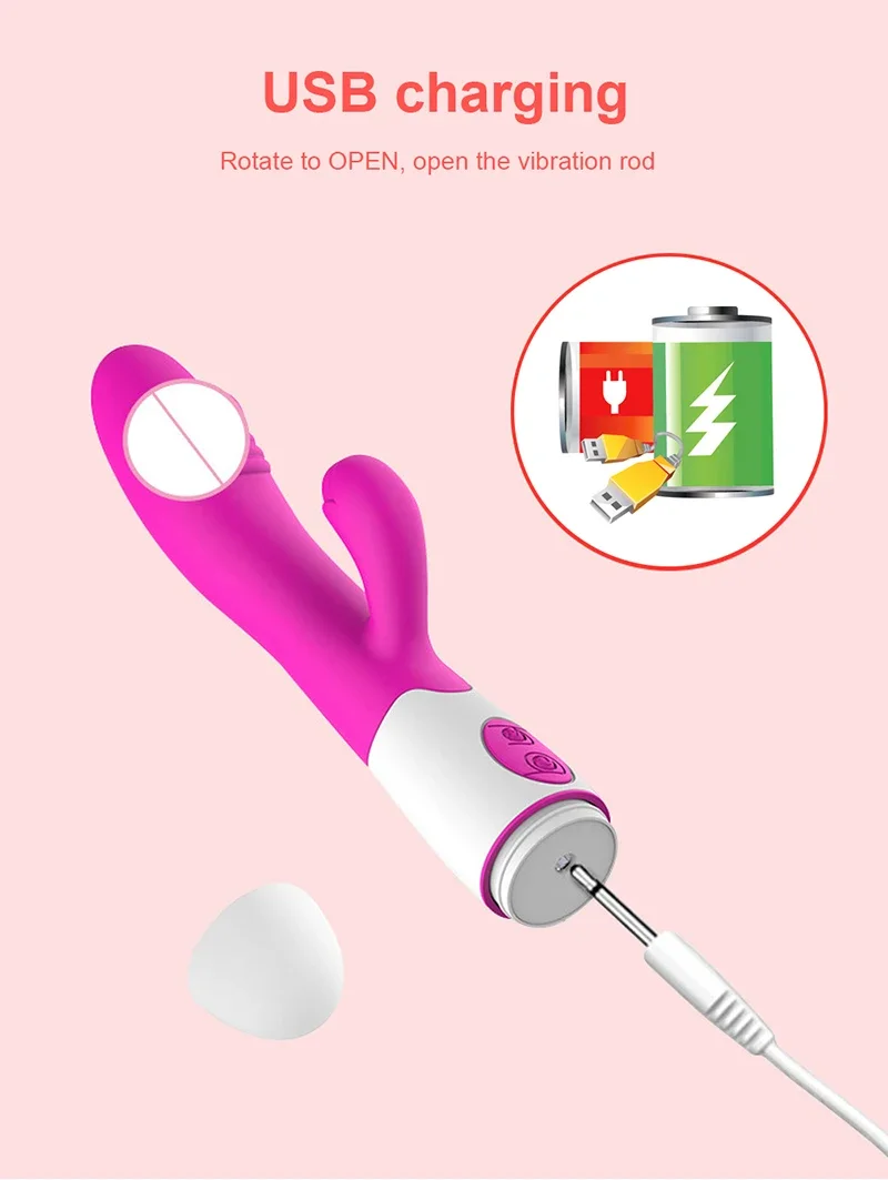 G Spot Dildo Rabbit Vibrator for Women Dual Vibration Silicone Waterproof Female Vagina Clitoris Anal Massager  Sex Toys Shop