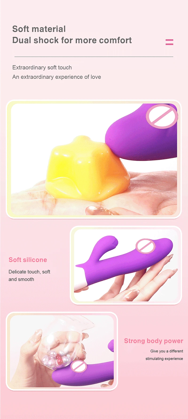 G Spot Dildo Rabbit Vibrator for Women Dual Vibration Silicone Waterproof Female Vagina Clitoris Anal Massager  Sex Toys Shop