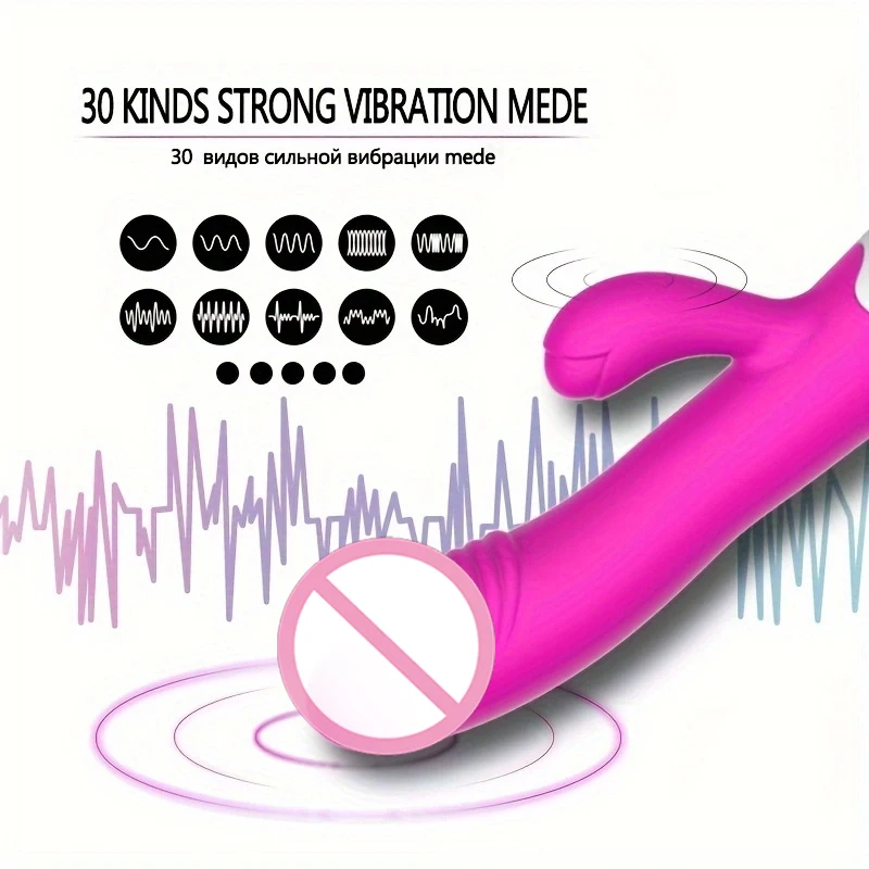 30 Speed G-Spot Dildo Rabbit Vibrator, Dual Vibration Silicone Waterproof Female Vagina Clitoris Anal Massager Sex Toys, Anal Wa 30 Speed G-Spot Dildo Rabbit Vibrator, Dual Vibration Silicone Waterproof Female Vagina Clitoris Anal Massager Sex Toys, Anal Wa